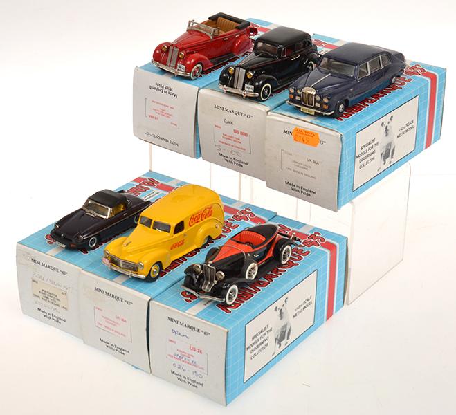 Appraisal: X MINIMARQUE MODELS INCLUDING PACKARD CONVERTIBLE MGB ROADSTER HUDSEN SEDAN