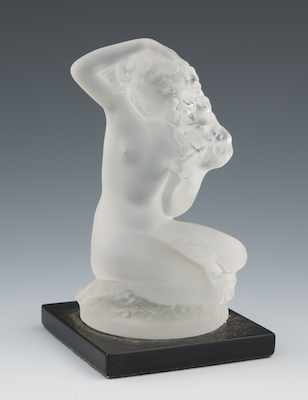 Appraisal: A Lalique Glass Female Figure Molded frosted glass figure depicting