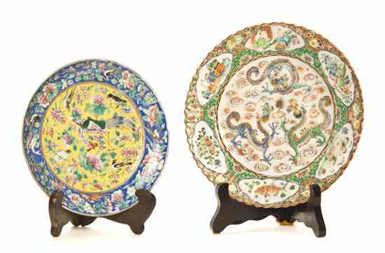 Appraisal: Two Chinese Porcelain Plates one decorated with three writhing dragons