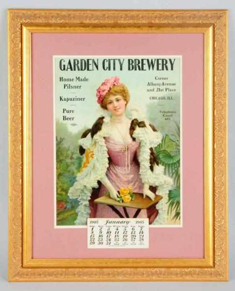 Appraisal: Garden City Brewery Calendar Lithograph Professionally framed and matted One