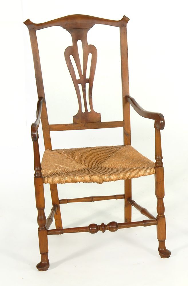 Appraisal: ANTIQUE AMERICAN QUEEN ANNE ARMCHAIR Second Half of the th