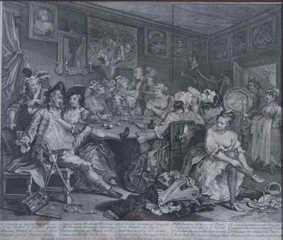 Appraisal: A SET OF EIGHT MONOCHROME PRINTS AFTER WILLIAM HOGARTH 'The