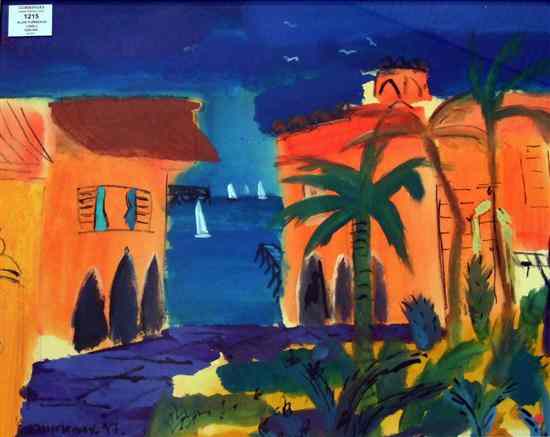 Appraisal: Alan Furneaux - acrylic on paper Tunisia signed and dated