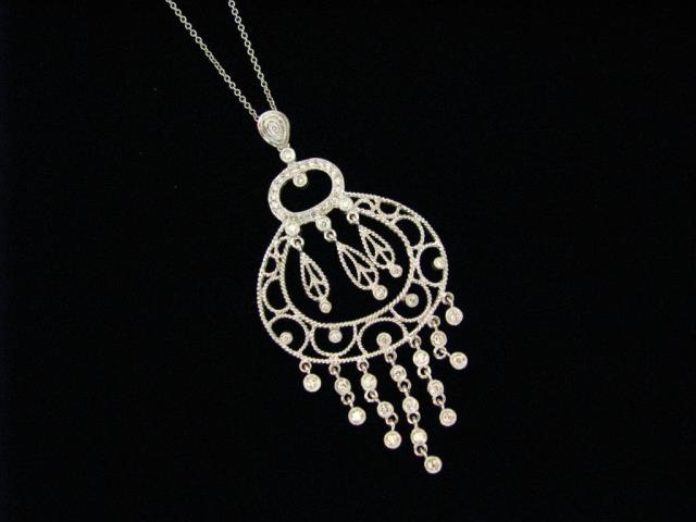 Appraisal: An K white gold diamond dream catcher necklace on K