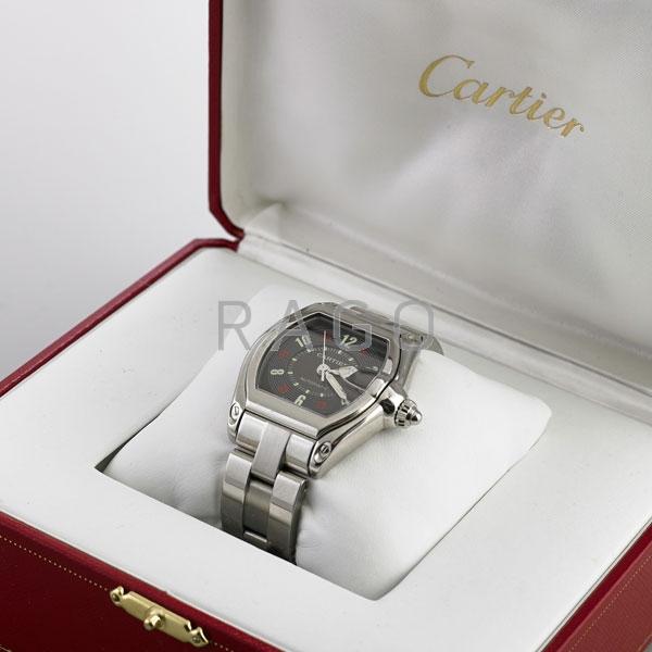 Appraisal: CARTIER ROADSTER AUTOMATIC STEEL BRACELET WATCH Condition Report