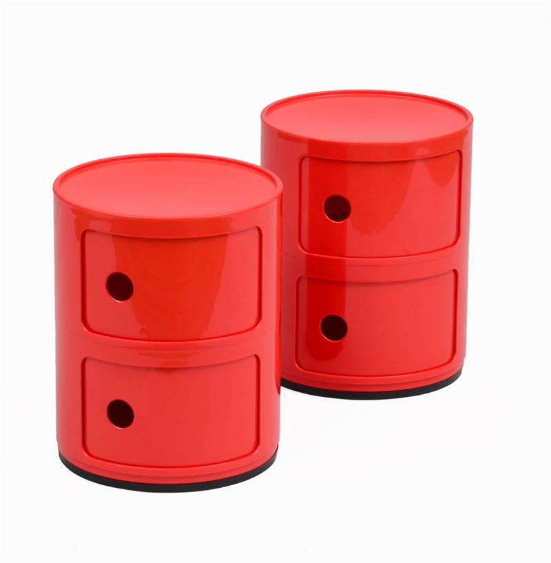 Appraisal: ANNA CASTELLI-FERRIERI FOR KARTELL END TABLES Plastic molded mark x