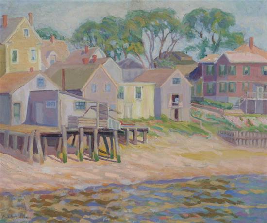 Appraisal: MARY LOCKE BREWER American b ALONG THE SHORE signed lower