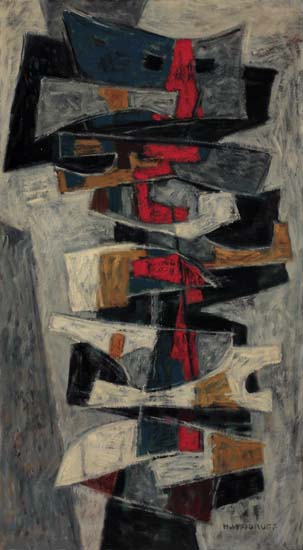 Appraisal: HALE ASPACIO WOODRUFF - Totem Oil on canvas circa -