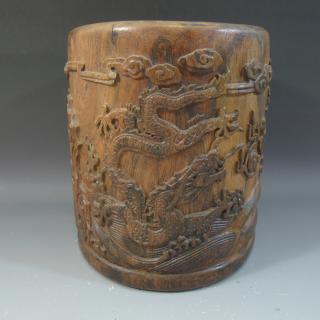 Appraisal: NO RESERVE ON THIS LOT ANTIQUE CHINESE HUANGHUALI BRUSH POT