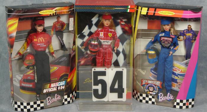 Appraisal: Lot of Mattel Racing Barbies all mint in original box