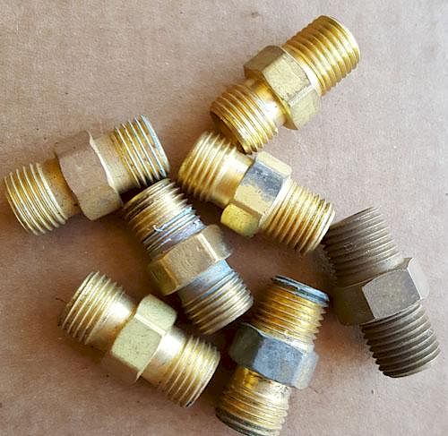 Appraisal: Brass oxygen x npt fittings Item G Brass oxygen x