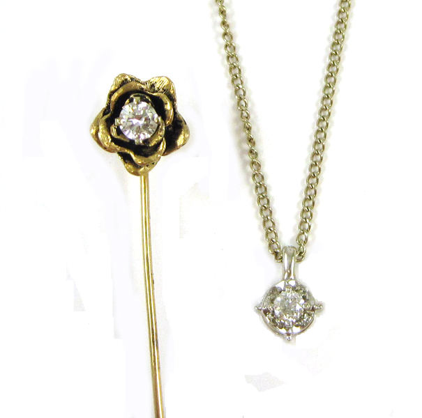 Appraisal: TWO ARTICLES OF DIAMOND JEWELRY including a - inch long