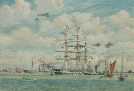 Appraisal: MONOGRAMMIST RHP A Blackwall Frigate monogrammed titled and dated watercolour