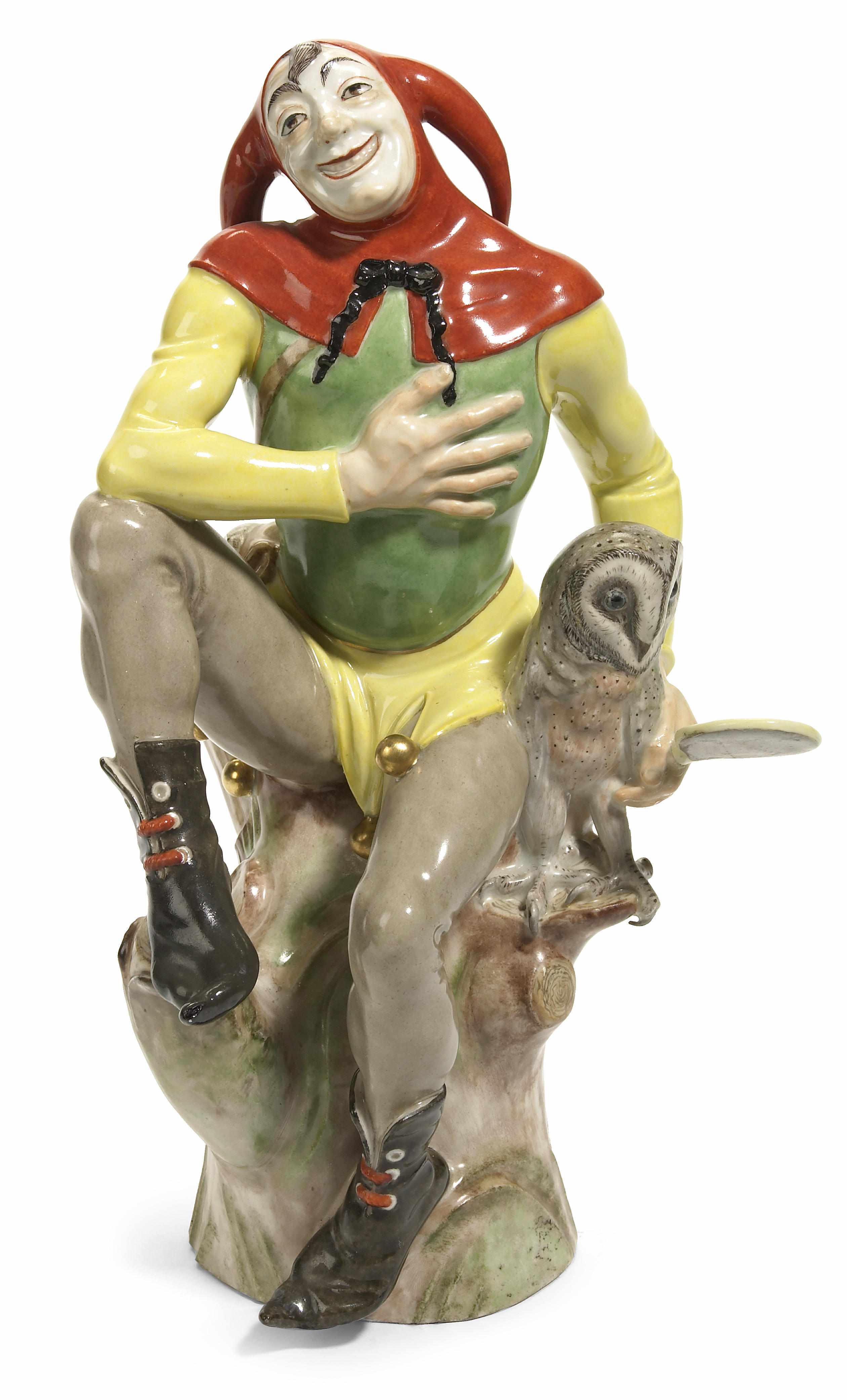 Appraisal: A Meissen outside decorated porcelain figure of Till Eulenspiegel th