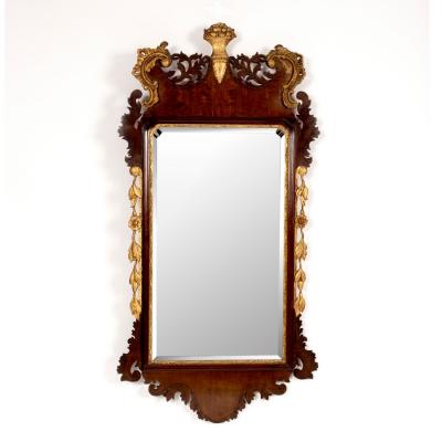 Appraisal: A late th Century style mahogany wall mirror with pierced