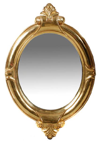 Appraisal: A Louis XVI style gilt wood mirror height ft in