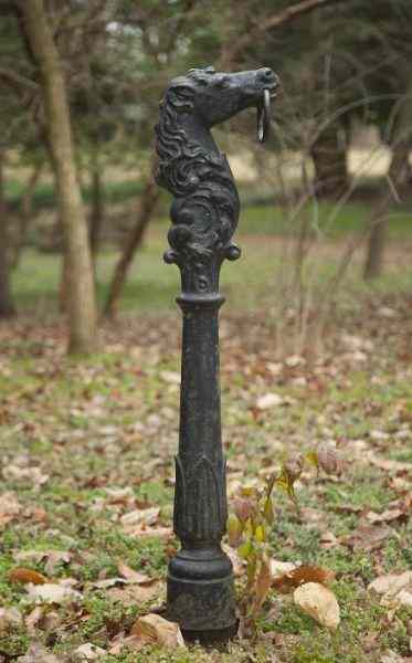 Appraisal: th Century Cast Iron Hitching Postcolumnar form surmounted by neighing