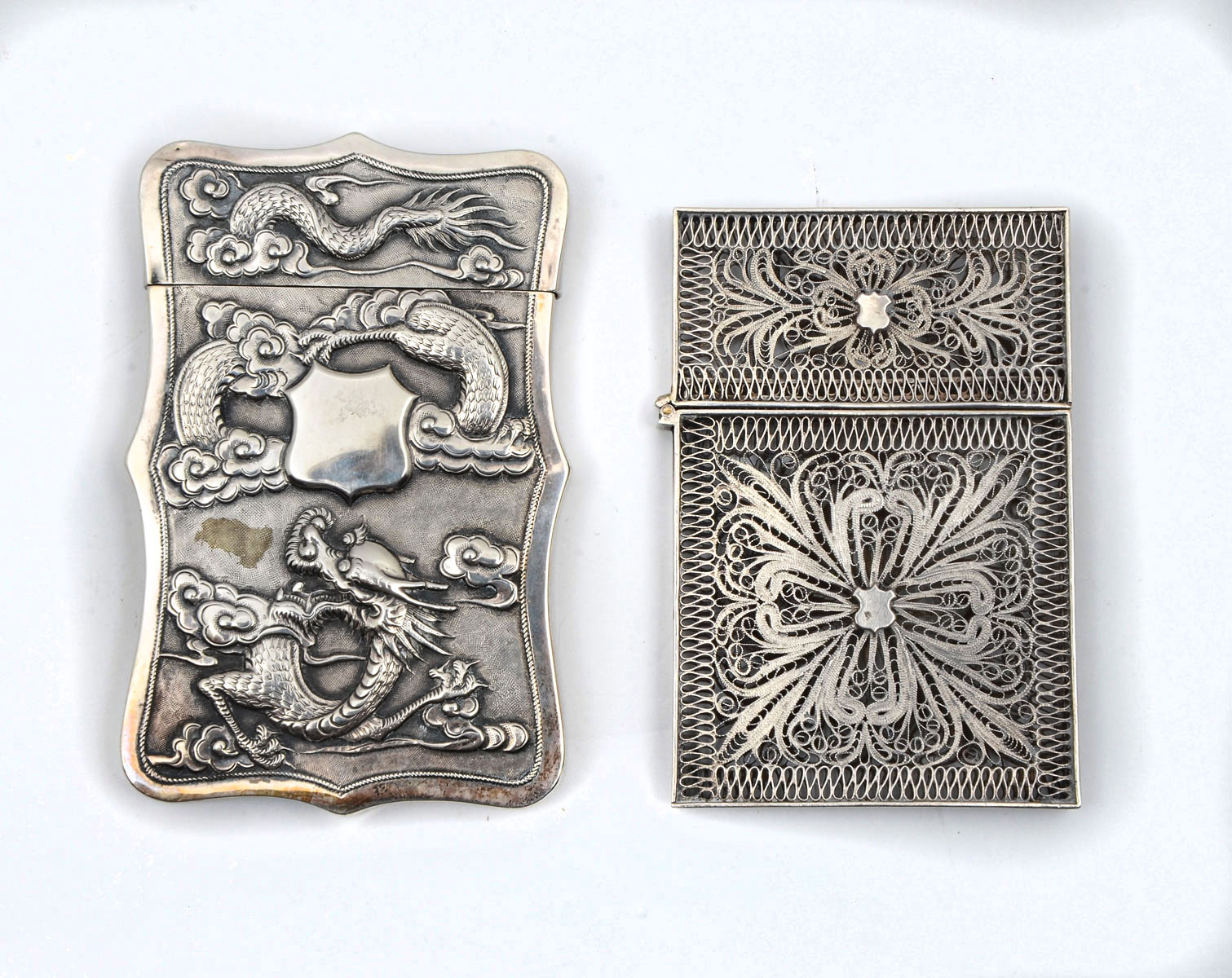 Appraisal: PIECE CHINESE SILVER CARD HOLDERS Approx Ounces Comprising - hand