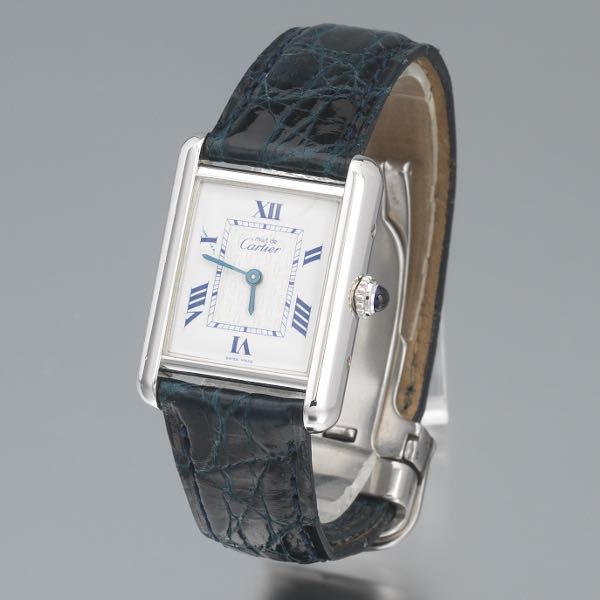 Appraisal: CARTIER LADIES' QUARTZ STERLING CASED TANK WATCH mm x mm