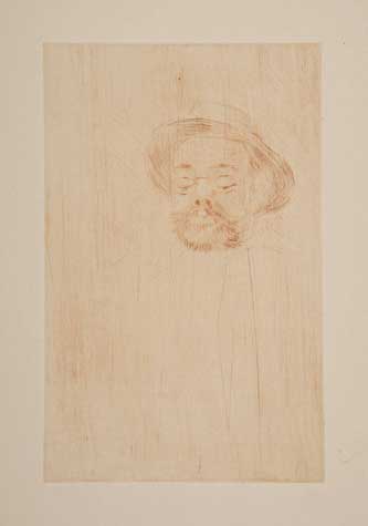 Appraisal: HENRI TOULOUSE-LAUTREC Henri Somm Drypoint printed in reddish brown on