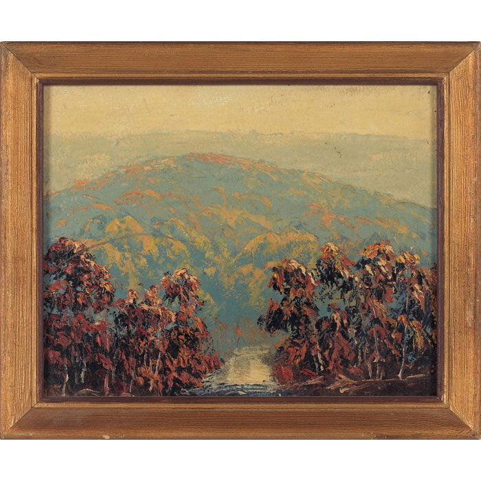 Appraisal: John Wesley Hardrick American - Autumn Landscape c oil on