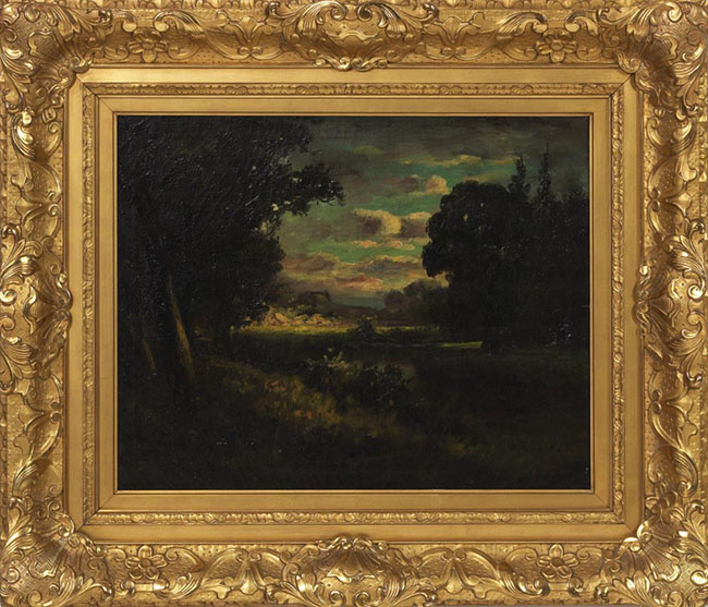 Appraisal: William Keith American - Pastoral Landscape c oil canvas x