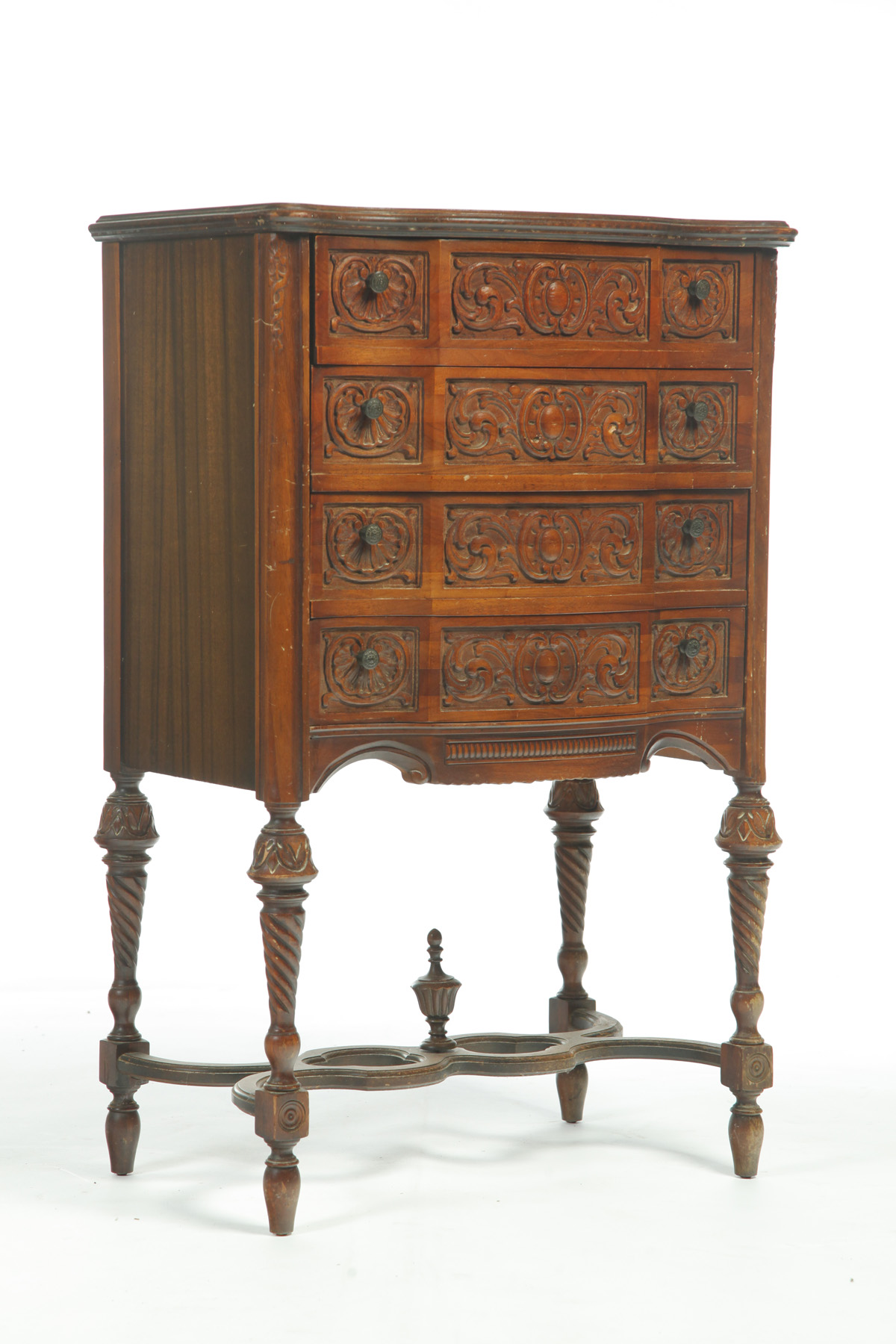 Appraisal: EUROPEAN-STYLE FOUR-DRAWER CABINET ON LEGS American st quarter- th century