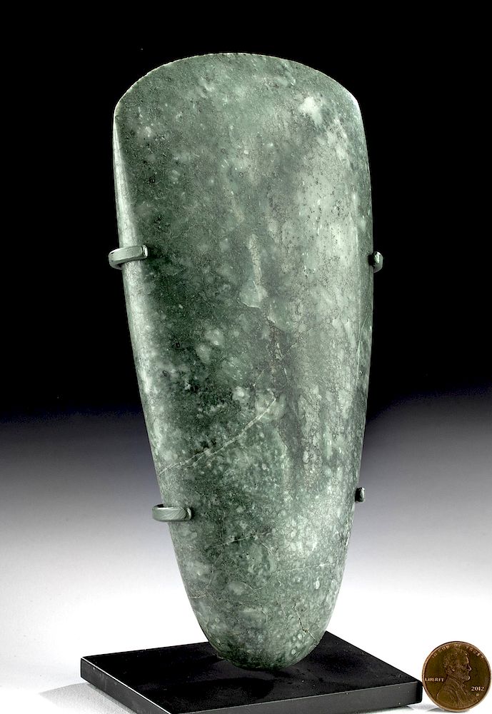 Appraisal: Lovely Olmec Blue-Green Jadeite Celt Pre-Columbian Southern Mexico to Guatemala