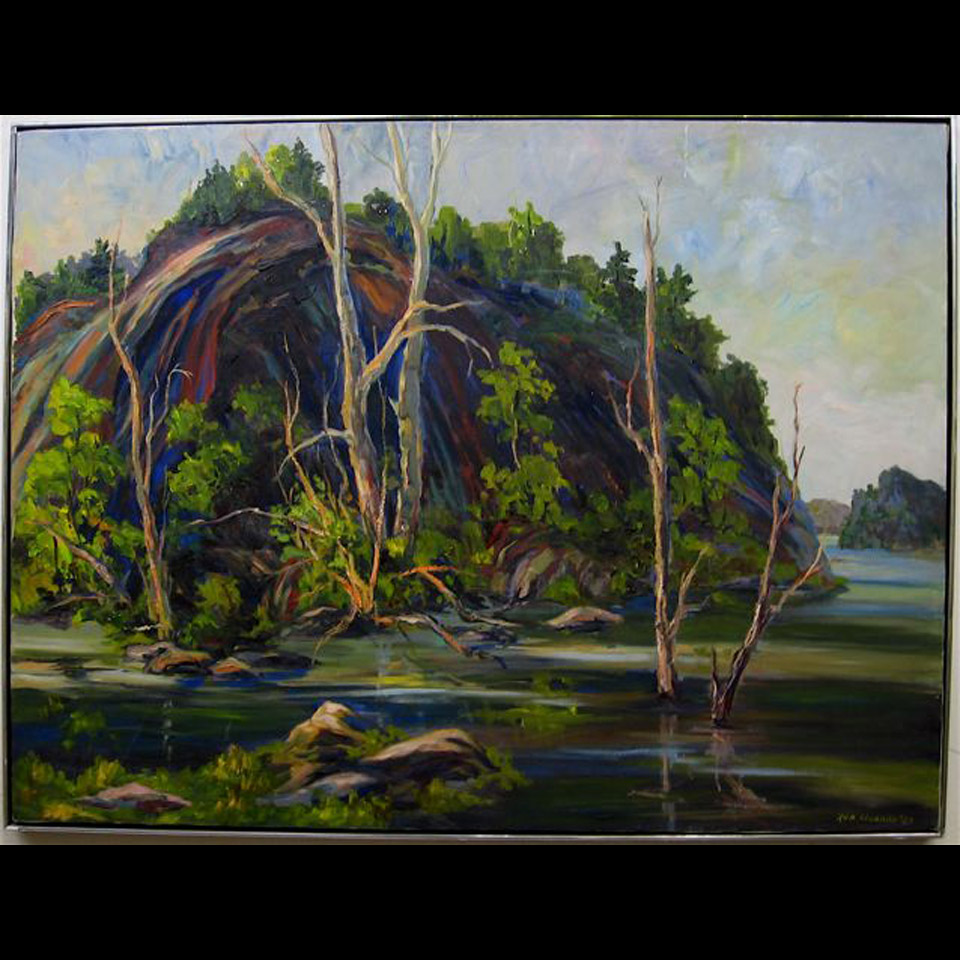 Appraisal: SHORELINE STUDY RON LEONARD - CANADIAN OIL ON CANVAS DATED