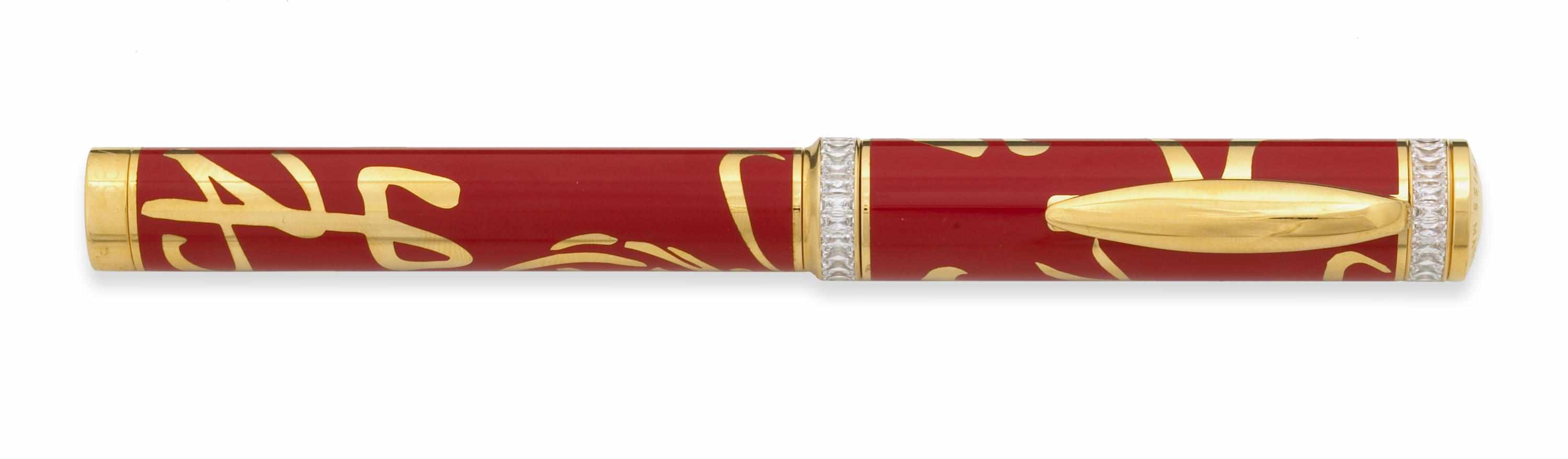 Appraisal: CARANDACHE BGI Limited Edition Fountain Pen Red lacquer gold and