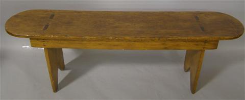 Appraisal: AMERICN COUNTRY OBLONG ONE BOARD BENCH h w d in