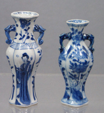 Appraisal: th th c Chinese miniature vases each with dragon open