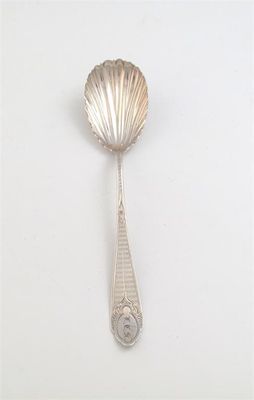 Appraisal: Rockefellar interest An American silver fruit serving spoon by S