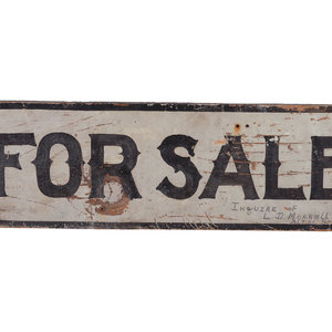 Appraisal: A Painted Wood 'For Sale' Sign Alton Bay New Hampshire