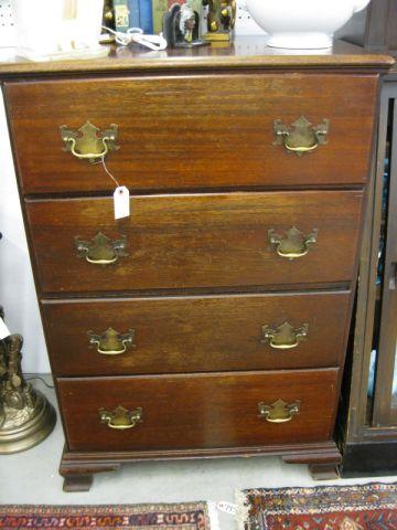 Appraisal: Mahogany Chest of Drawers Chippendale style brass pulls four drawer