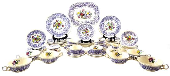 Appraisal: Spode Copeland dinner service for six fifty-three pieces purple Mulberry