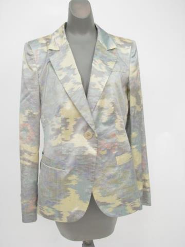 Appraisal: Armani Collezioni multi-color taffeta style single button blazer with three