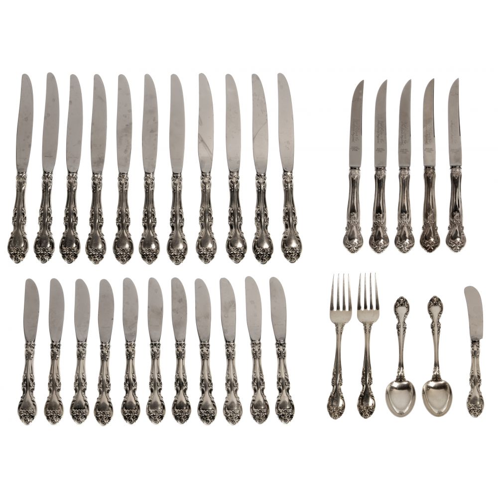 Appraisal: GORHAM MELROSE STERLING SILVER PARTIAL FLATWARE SERVICE items including -inch