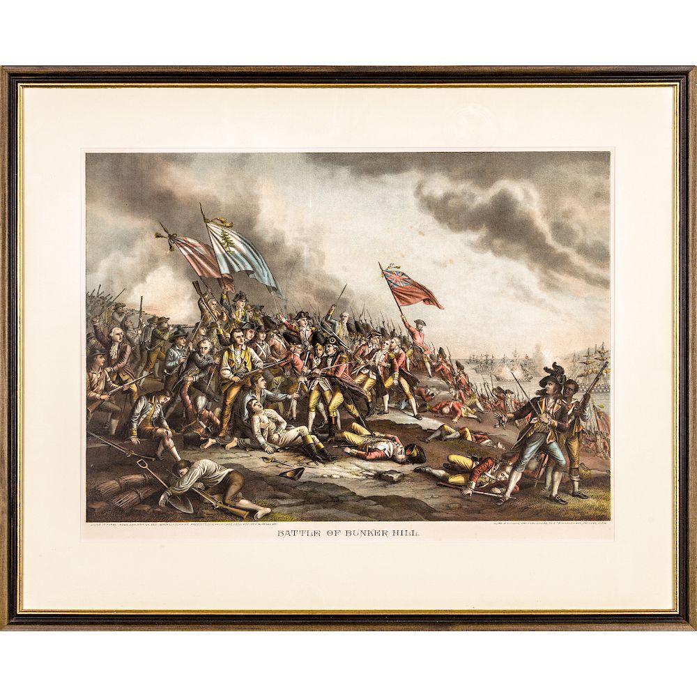 Appraisal: c Battle of Bunker Hill Color Lithograph After John Trumbull