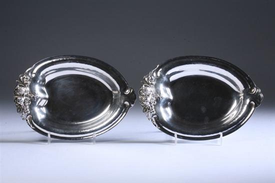 Appraisal: PAIR WATSON STERLING SILVER BON BON DISHES Heart shape surmounted