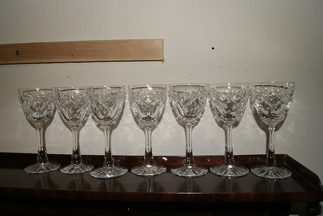 Appraisal: Seven cut glass Webb Corbett wine glasses