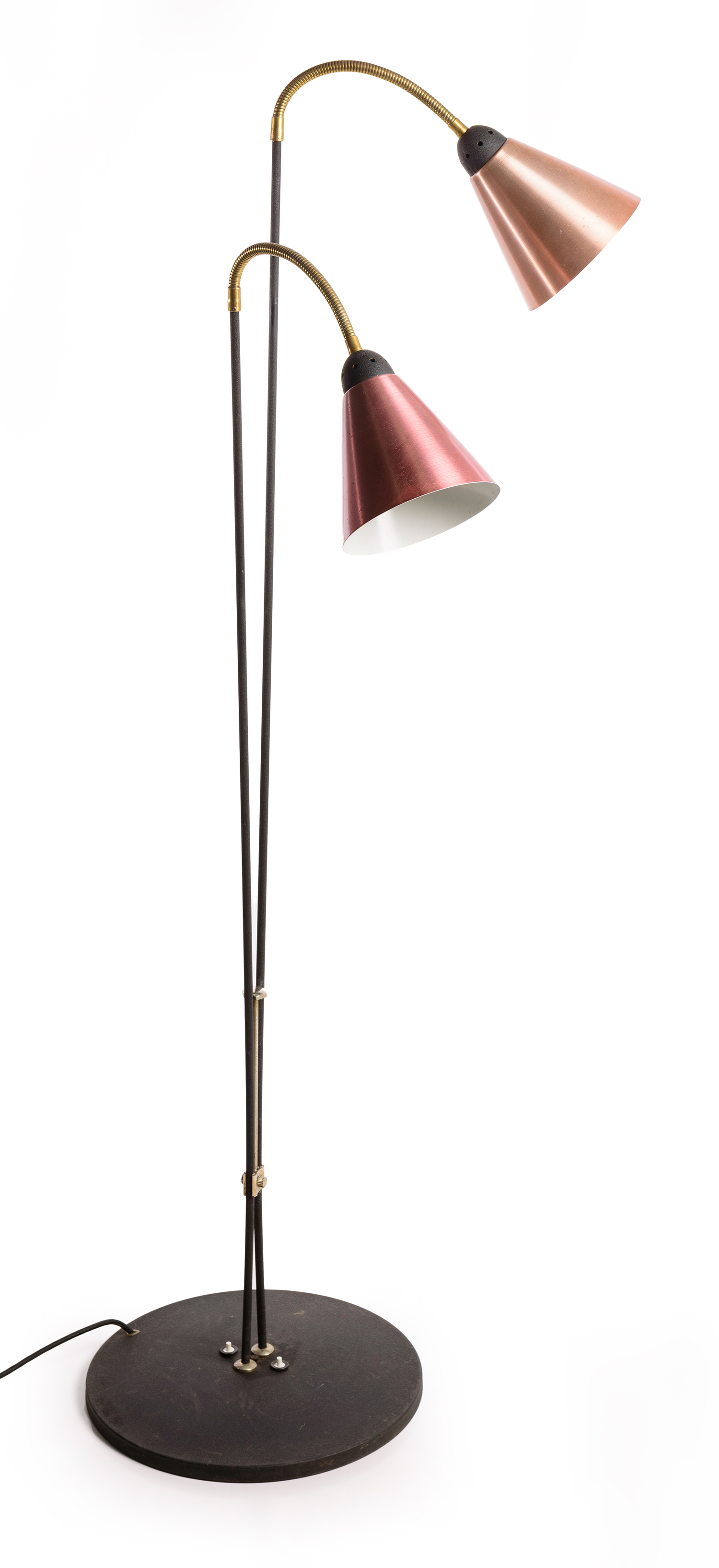 Appraisal: FRANKLITE TWIN SHADE STANDARD LAMP Anodised shade metal base Australia