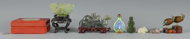 Appraisal: Chinese Decorative Items st item Chinese carved cinnabar box with