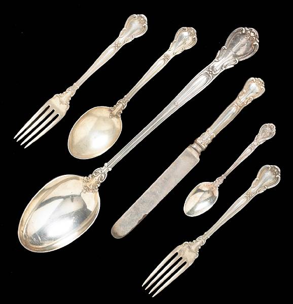 Appraisal: An assembled partial flatware setGorham Mfg Co Providence RIChantilly Comprising