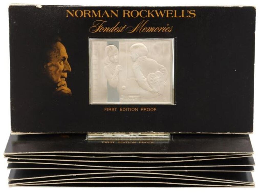 Appraisal: Franklin Mint Norman Rockwell First Edition Proof silver bars in