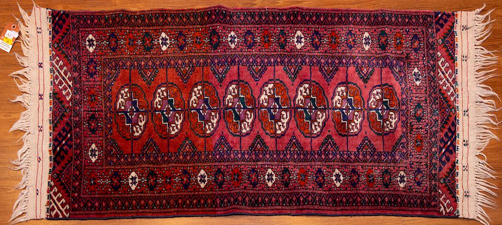 Appraisal: Turkemon Bohkara Rug x hand knotted wool foundation Condition Appears