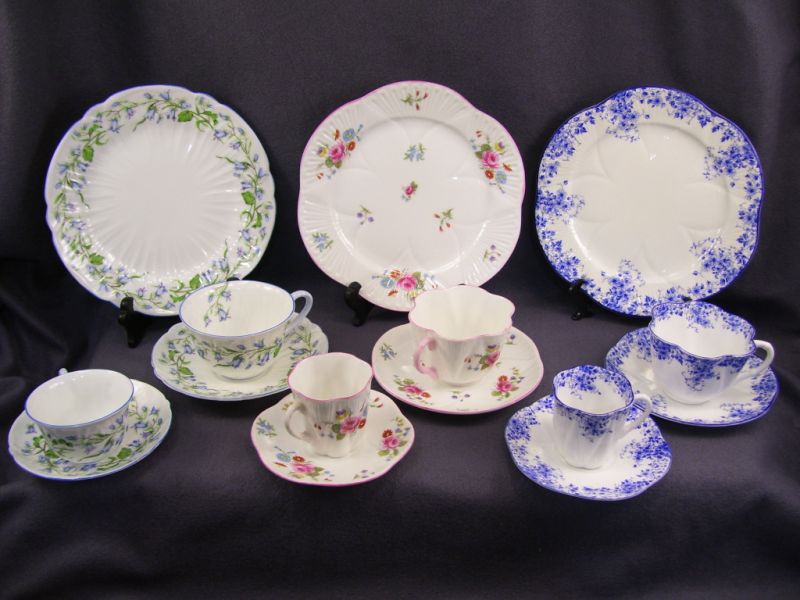 Appraisal: - Shelley Bone China Luncheon Demitasse Sets Includes Three non-matching