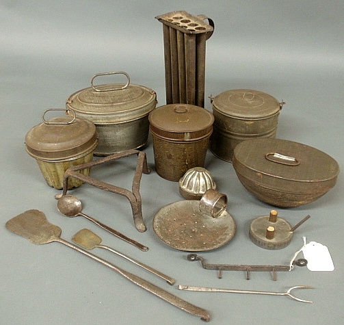 Appraisal: - Group of misc th c th c tinware incl