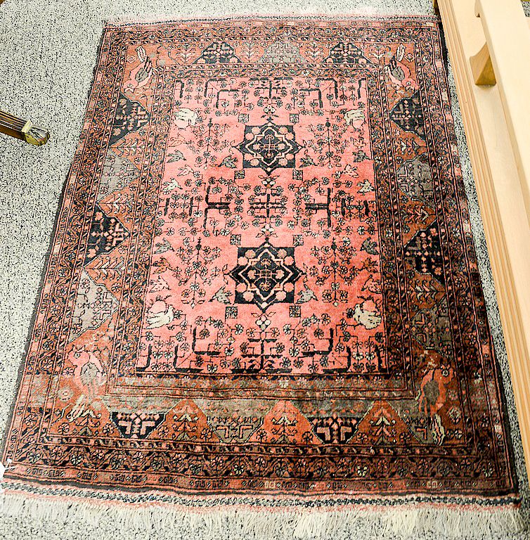 Appraisal: Oriental throw rug ' x ' Provenance Estate of Robert