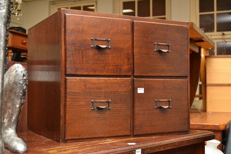 Appraisal: AN ANTIQUE OAK FOUR DRAWER FILING CABINET AN ANTIQUE OAK